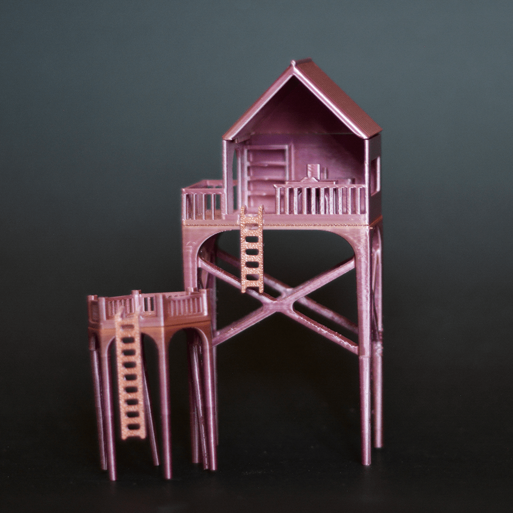 Miniature Treehouse Garden Decor – Tiny House Accent for Pots, Vases & Fairy Gardens