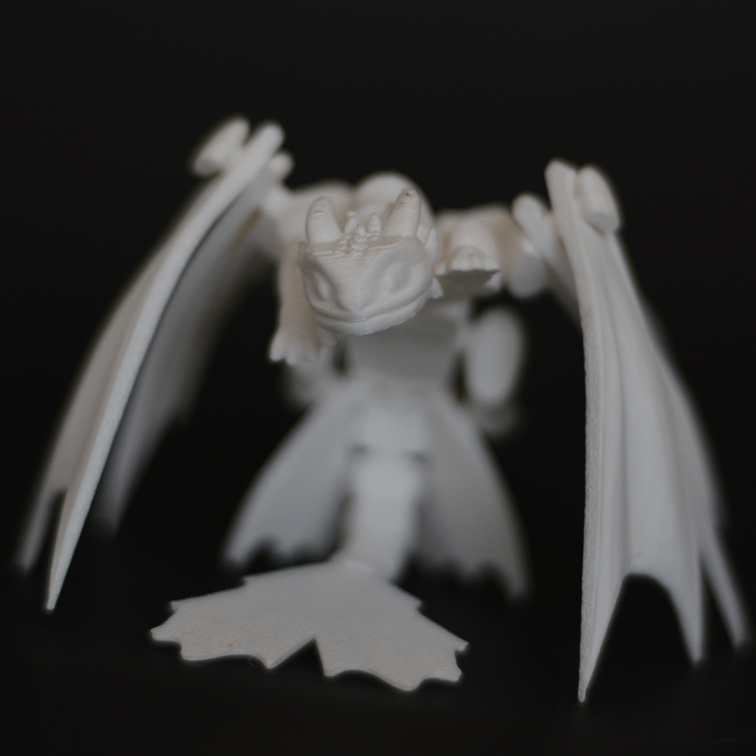 Articulated Light Fury Dragon – Fully Poseable Collectible Figurine