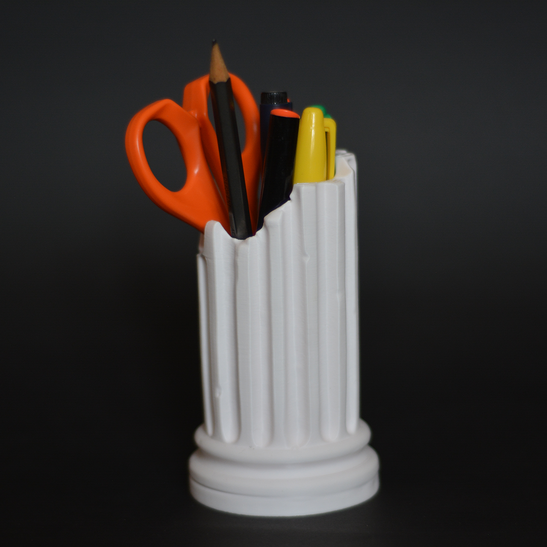 Broken Roman Pillar Desk Organizer – Aesthetic Pen Holder